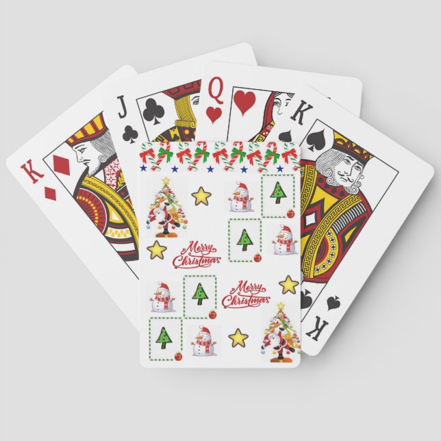 Baraja De Cartas Navidades Jugando La Tarjeta (Reverso)