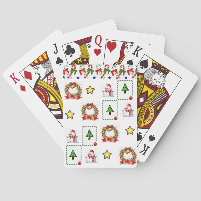 Baraja De Cartas Navidades Jugando La Tarjeta (Reverso)