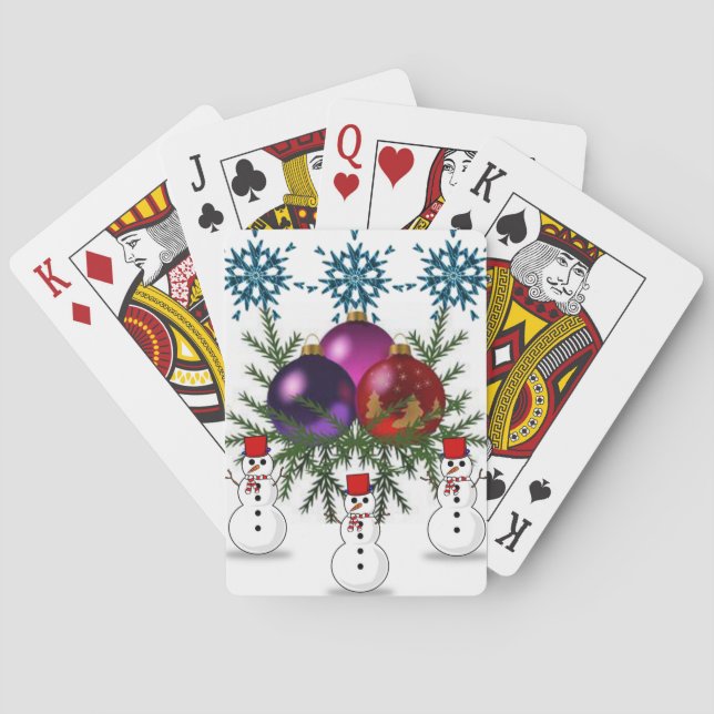 Baraja De Cartas Navidades Jugando La Tarjeta (Reverso)