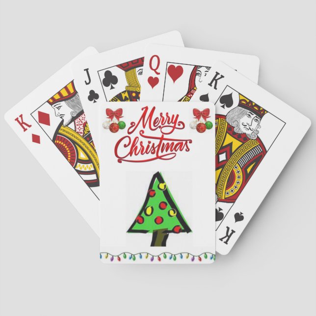 Baraja De Cartas Navidades Jugando La Tarjeta (Reverso)