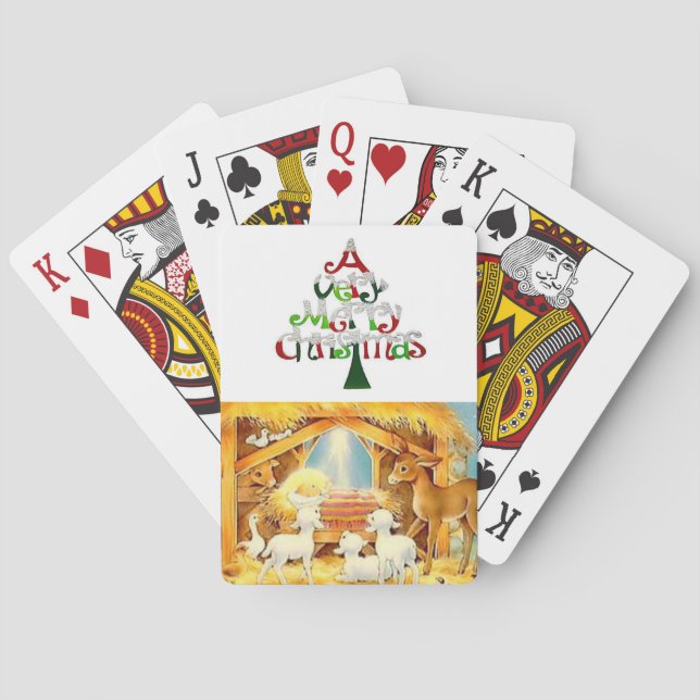 Baraja De Cartas Navidades Jugando La Tarjeta (Reverso)