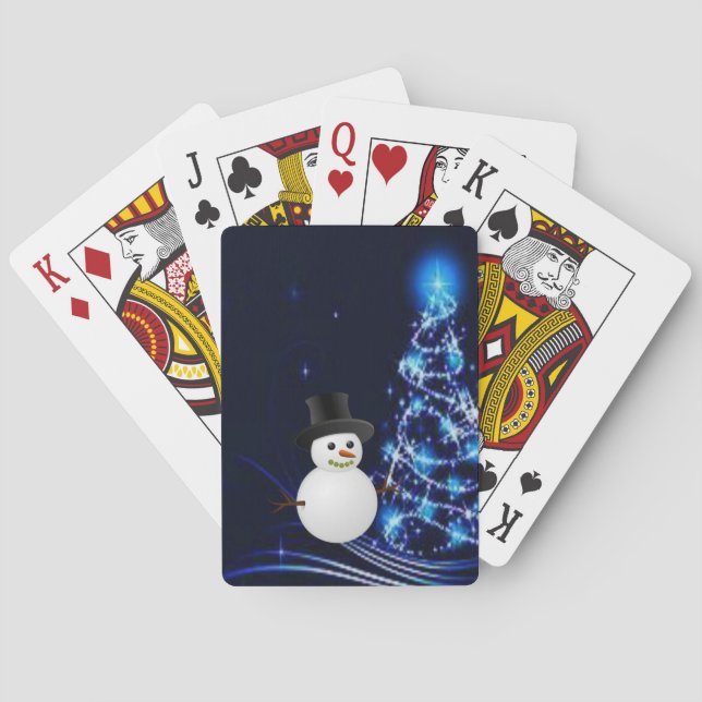 Baraja De Cartas Navidades Jugando La Tarjeta (Reverso)
