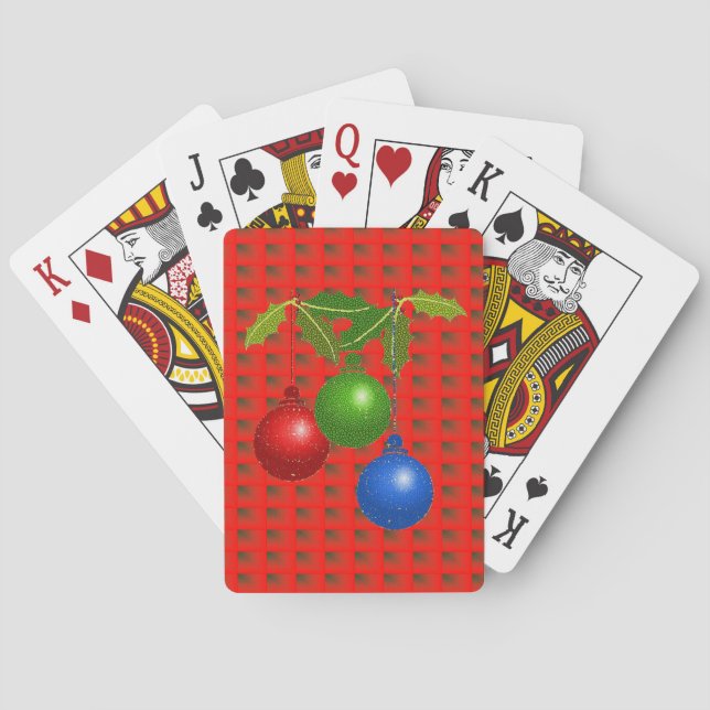 Baraja De Cartas Navidades Jugando La Tarjeta (Reverso)