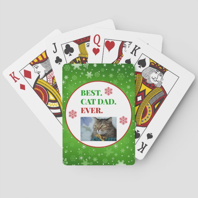 Baraja De Cartas Navidades Mejor Foto De Papá Gato (Reverso)