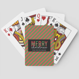 Baraja De Cartas Navidades modernos leopardo imprimen rayas verdes