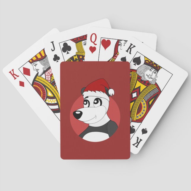 Baraja De Cartas Navidades personalizado con lindo oso panda jugand (Reverso)