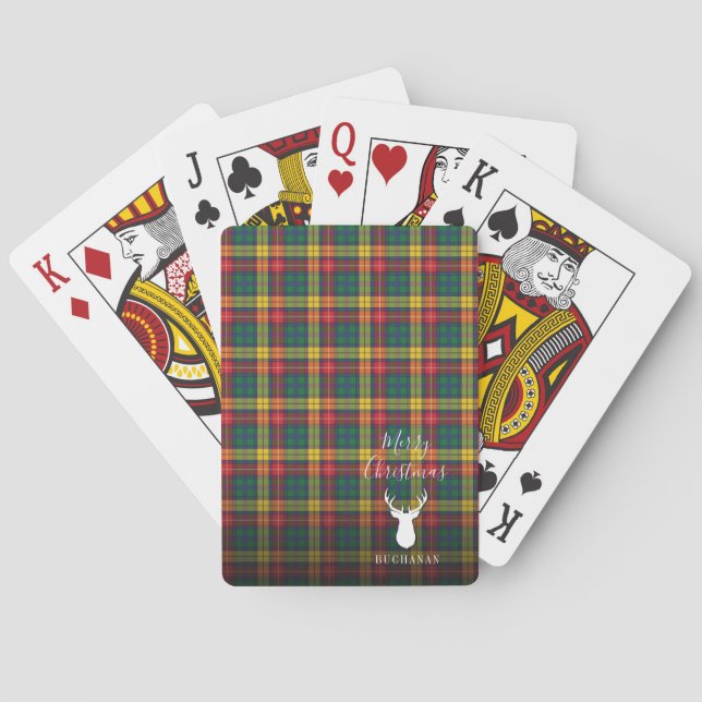Baraja De Cartas Navidades personalizados Tartan Clan Buchanan Plai (Reverso)