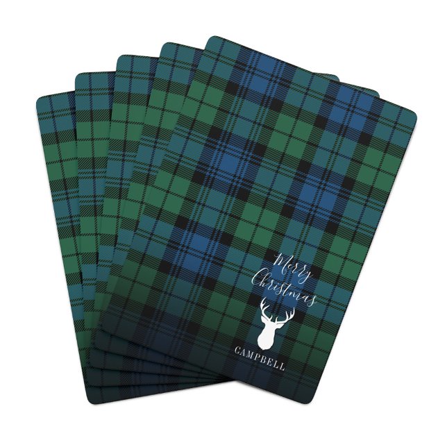 Baraja De Cartas Navidades personalizados Tartan Clan Campbell Plai (Rustic Plaid Campbell Tartan Playing Cards)