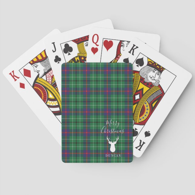 Baraja De Cartas Navidades personalizados Tartan Clan Duncan Plaid (Reverso)