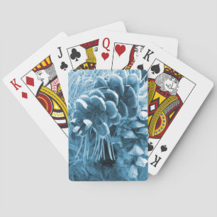 Baraja De Cartas Navidades primitivos pino pino pino pinecona azul