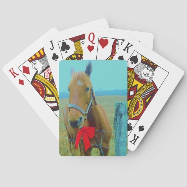 Baraja De Cartas navidades retro Caballo (Reverso)