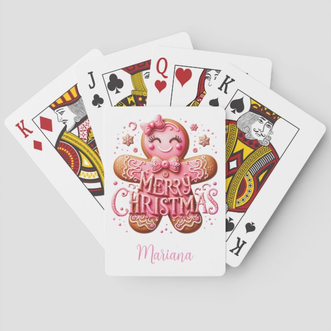 Baraja De Cartas Navidades rosados Gingerbread (Reverso)