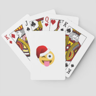 Baraja De Cartas navidades santa claus emoji guiñada por el ojo