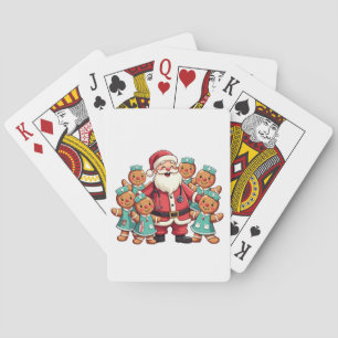 Baraja De Cartas Navidades Santa Claus Gingerbread Enfermeras
