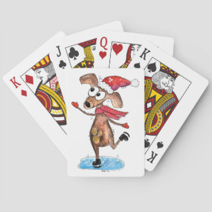 Baraja De Cartas Navidades singulares haciendo patines de hielo
