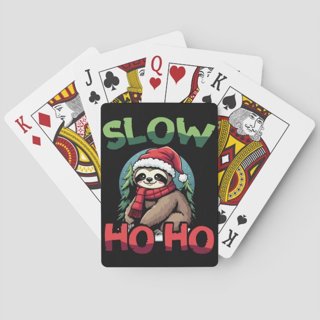 Baraja De Cartas Navidades Sloth Slow Ho Festividad de diseño (Reverso)