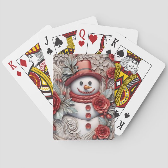 Baraja De Cartas Navidades Snowman (Reverso)