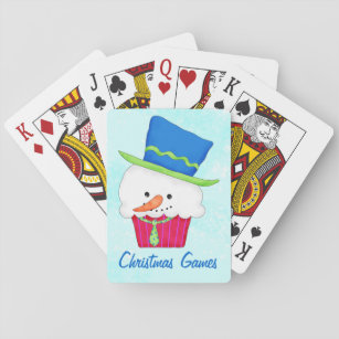 Baraja De Cartas Navidades Snowman Cupakes Art Poker