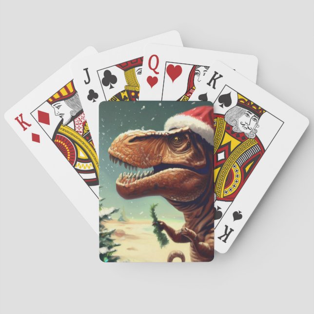 Baraja De Cartas Navidades T-Rex (4) (Reverso)