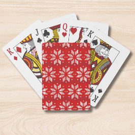 Baraja De Cartas Navidades Vacaciones en invierno rojas blancas roj