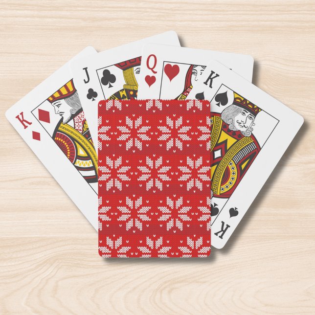 Baraja De Cartas Navidades Vacaciones en invierno rojas blancas roj (Subido por el creador)