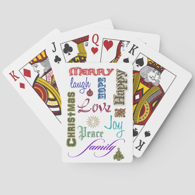 Baraja De Cartas Navidades Word Art (Reverso)