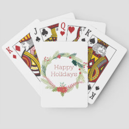 Baraja De Cartas Navidades Wreath Felices Fiestas