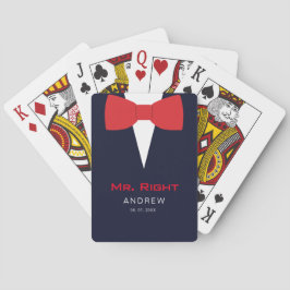 Baraja De Cartas Navy Blue Mr. Right gracioso novio