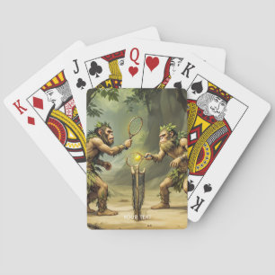 Baraja De Cartas Neandertales fantásticos y lindos jugando tenis