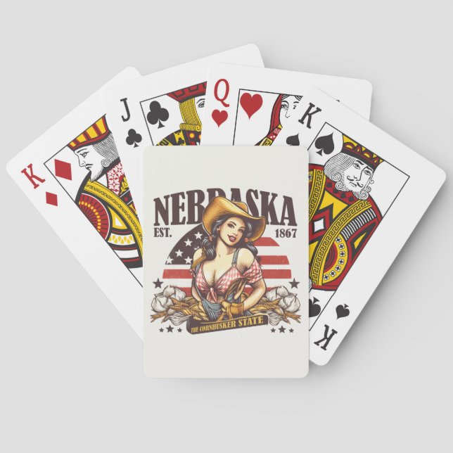 Baraja De Cartas Nebraska El Estado Cornhusker (Reverso)