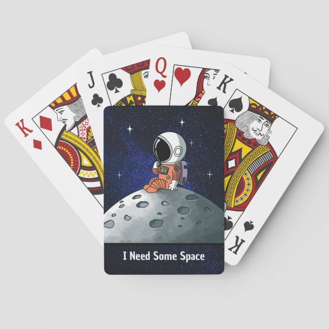 Baraja De Cartas Necesita espacio, astronauta, espacial, Personaliz (Reverso)