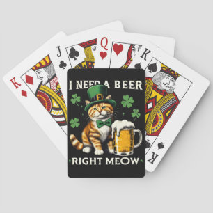 Baraja De Cartas Necesito una cerveza justo el día del gato St. Pat
