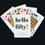 Baraja De Cartas Negrita Black and White Modern 50th Birthday Perso<br><div class="desc">Tipografía audaz Tarjetas de juego para Personalizados de cumpleaños Black and White Modern 50</div>