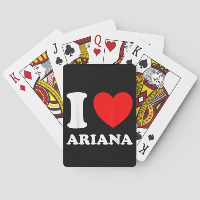 Baraja De Cartas Negro Blanco Me encanta Ariana  (Reverso)