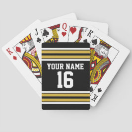 Baraja De Cartas Negro con Gold White Stripes Team Jersey
