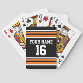 Baraja De Cartas Negro con Naranja White Stripes Team Jersey