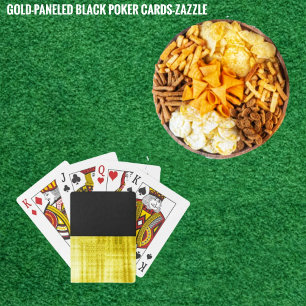 Baraja De Cartas Negro con paneles de oro
