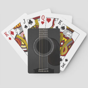 Baraja De Cartas Negro de la guitarra acústica