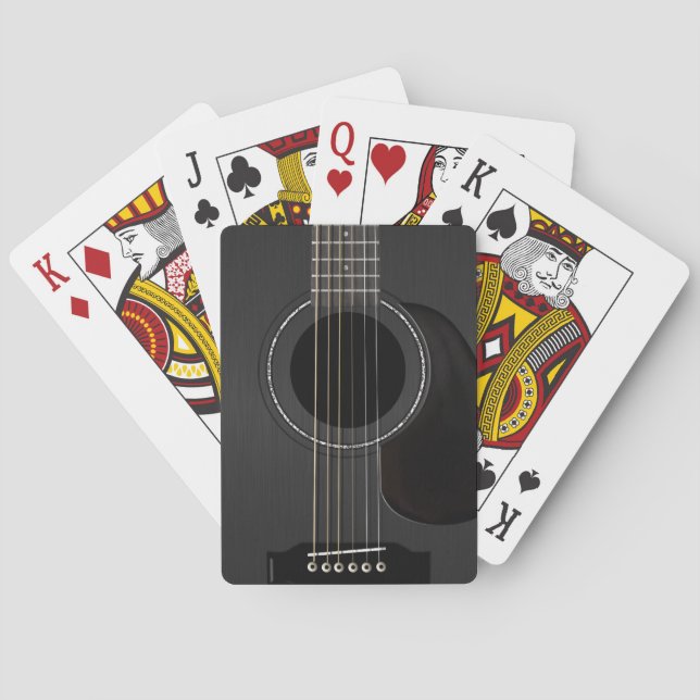 Baraja De Cartas Negro de la guitarra acústica (Reverso)