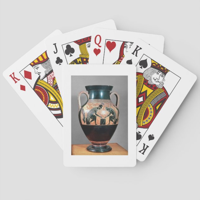 Baraja De Cartas Negro-figura amphora que representa Ajax y a (Reverso)