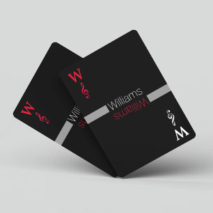 Baraja De Cartas negro personalizado del apellido el