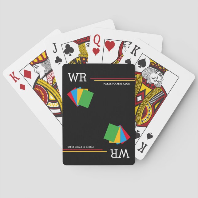 Baraja De Cartas negro personalizado del club de póquer (Reverso)