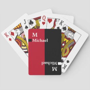 Baraja de cartas negro rojo elegante moderno