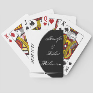 Baraja De Cartas Negro y blanco Boda de Círculo moderno