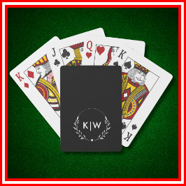 Baraja De Cartas Negro y Blanco | Monograma de Iniciales Modernas
