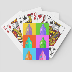Baraja De Cartas Neón Big Ben del arte pop