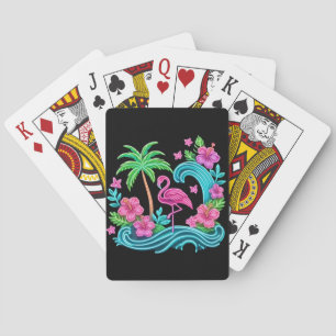 Baraja De Cartas Neon Flamingo Tropical