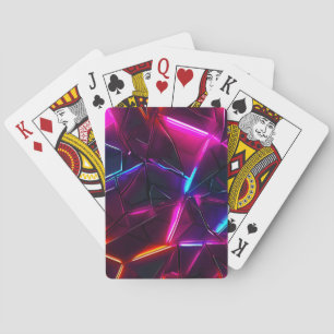 Baraja De Cartas Neón Geométrico Abstracto Futurista Ciberpunk