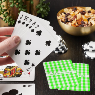 Baraja De Cartas Neon Green Gingham Pattern de Shirley Taylor