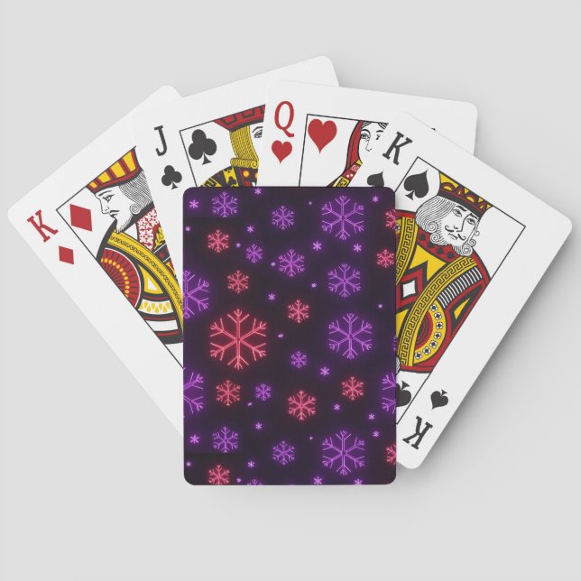 Baraja De Cartas Neon Snowflakes (Reverso)
